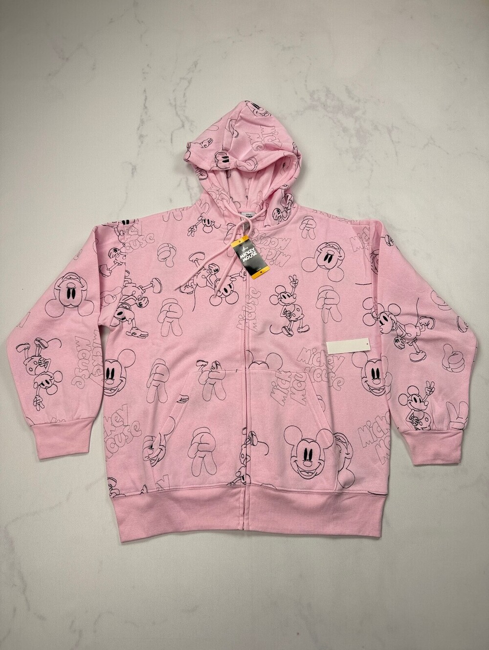 Disney Mickey Mouse Hoodie Pink 2010s Streetwear - Womens M